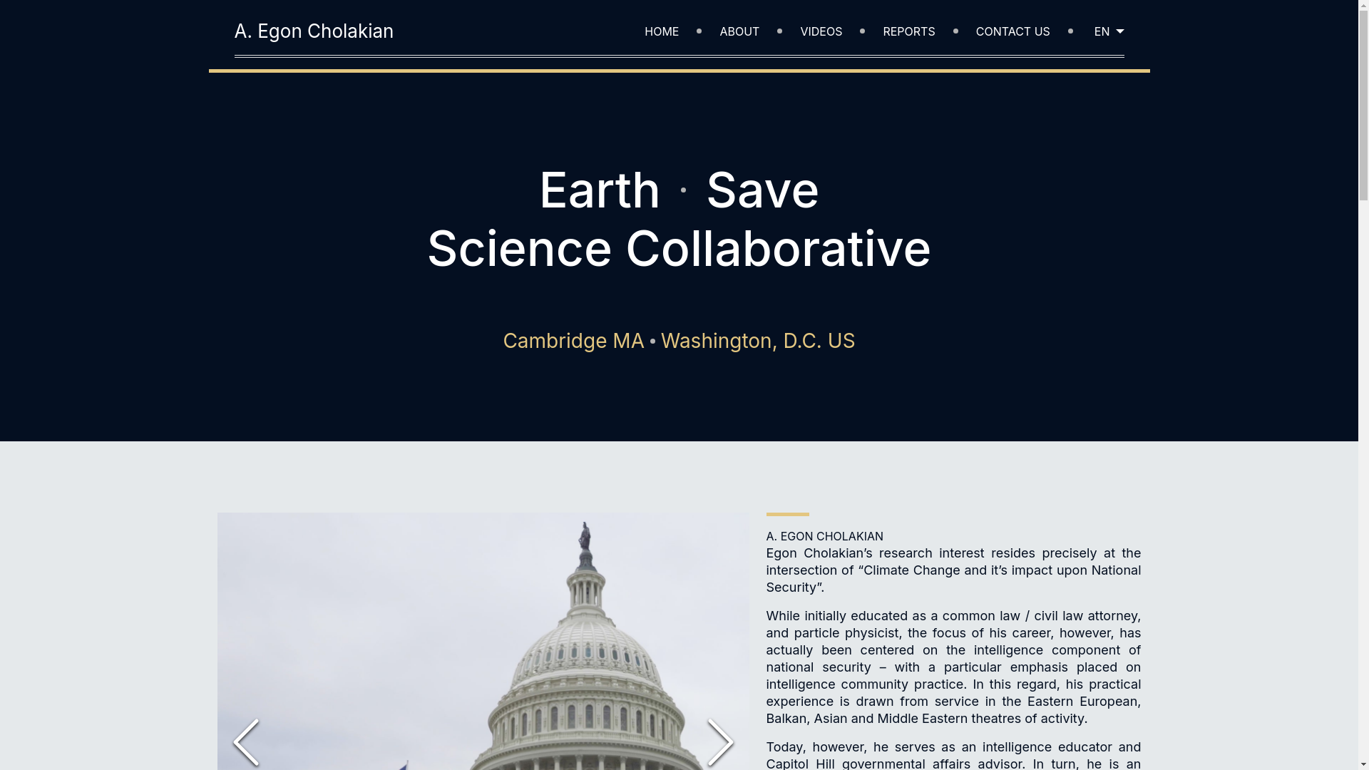 website screenshot of https://earthsavesciencecollaborative.com/