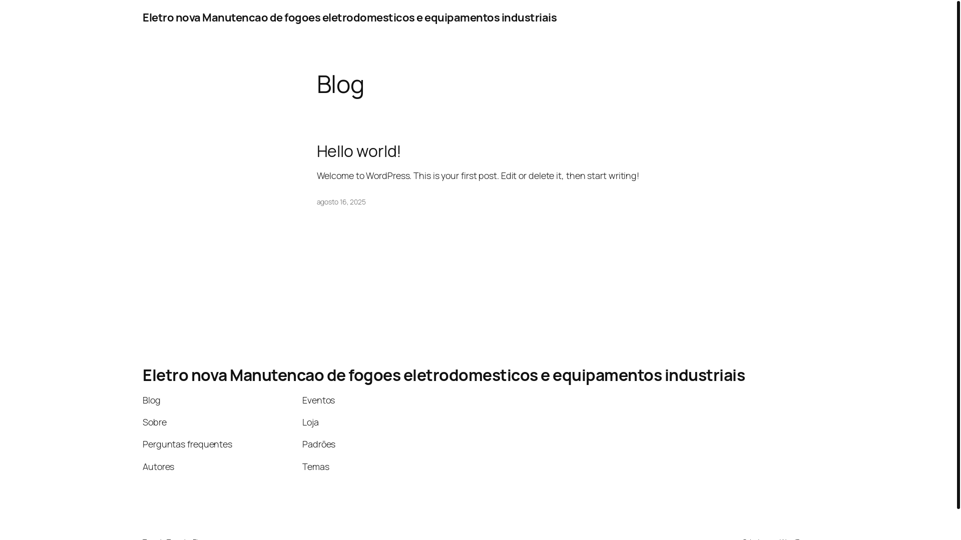 website screenshot of https://eletronova.net.br/