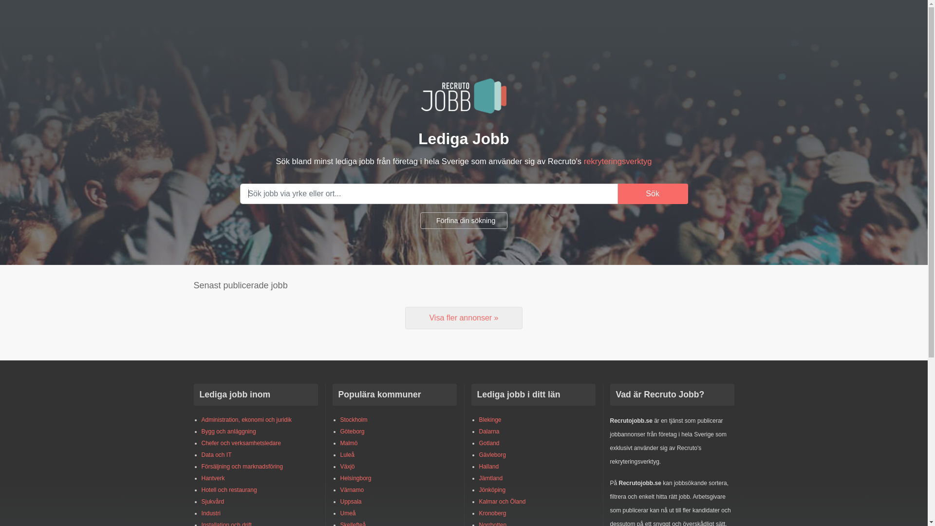website screenshot of https://recrutojobb.se/