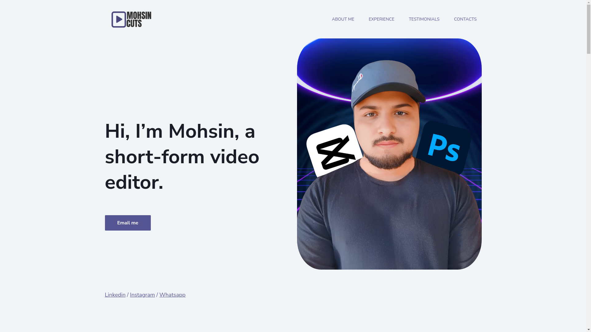 website screenshot of https://mohsincuts.com/