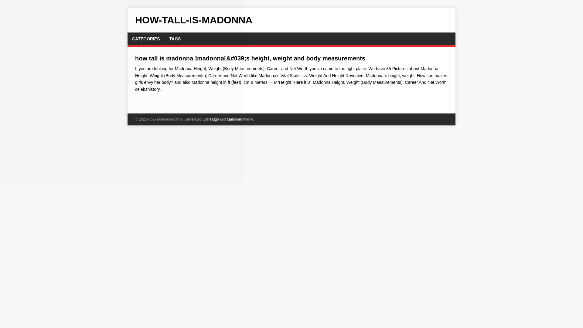 website screenshot of https://how-tall-is-madonna.pages.dev/