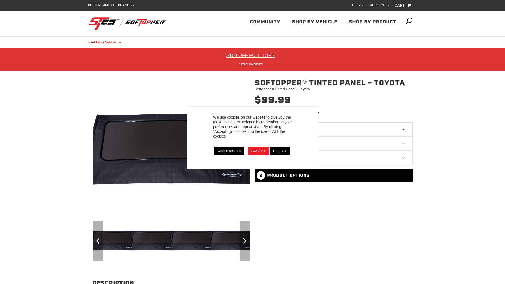 website screenshot of https://softopper.com/products/softopper-tinted-panel-toyota/?vid=8218&sku=CB-TC73A-RTD