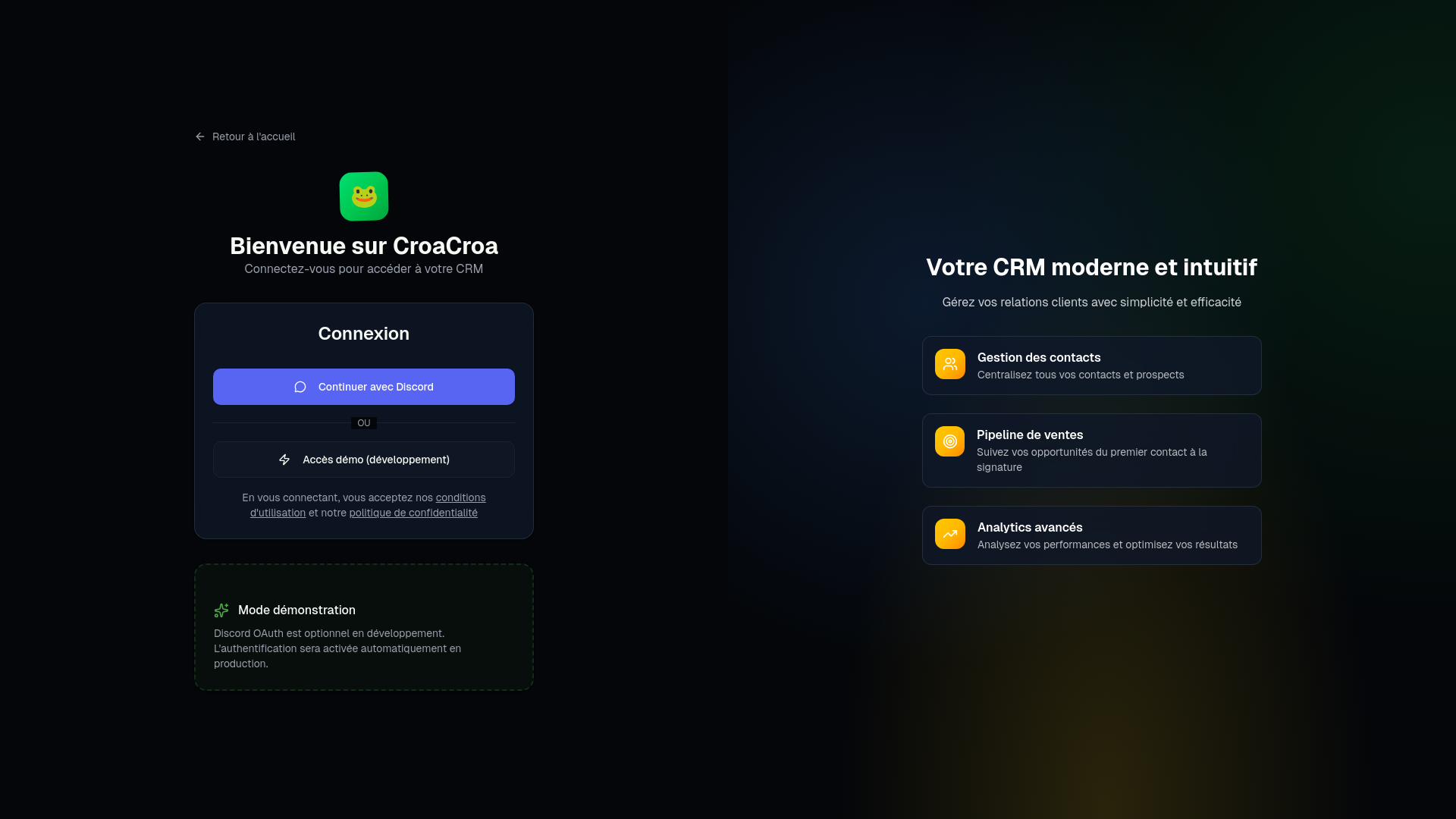 website screenshot of https://croacroacrm.com/