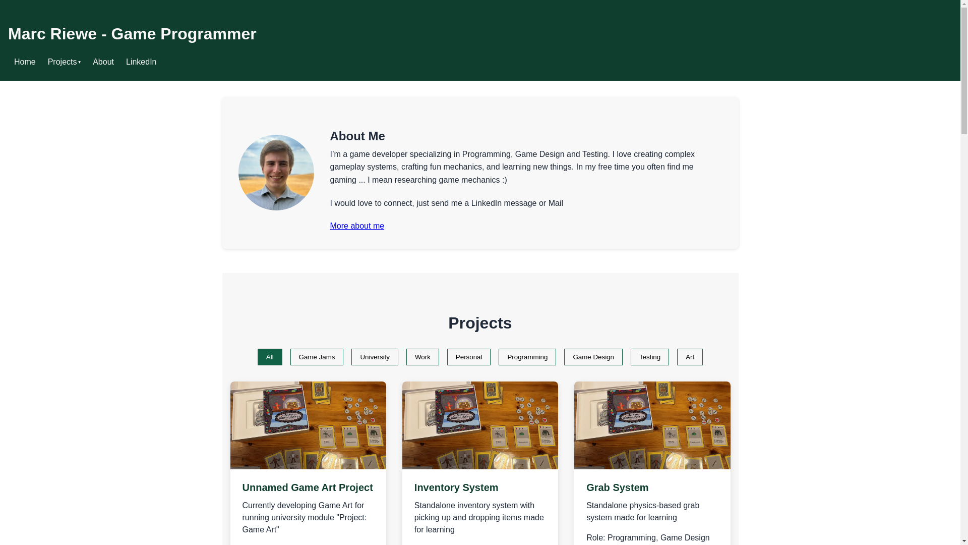 website screenshot of https://marc-riewe.dev/