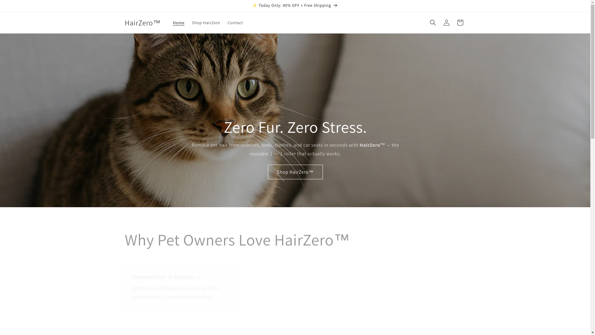 website screenshot of https://hairzero.co/