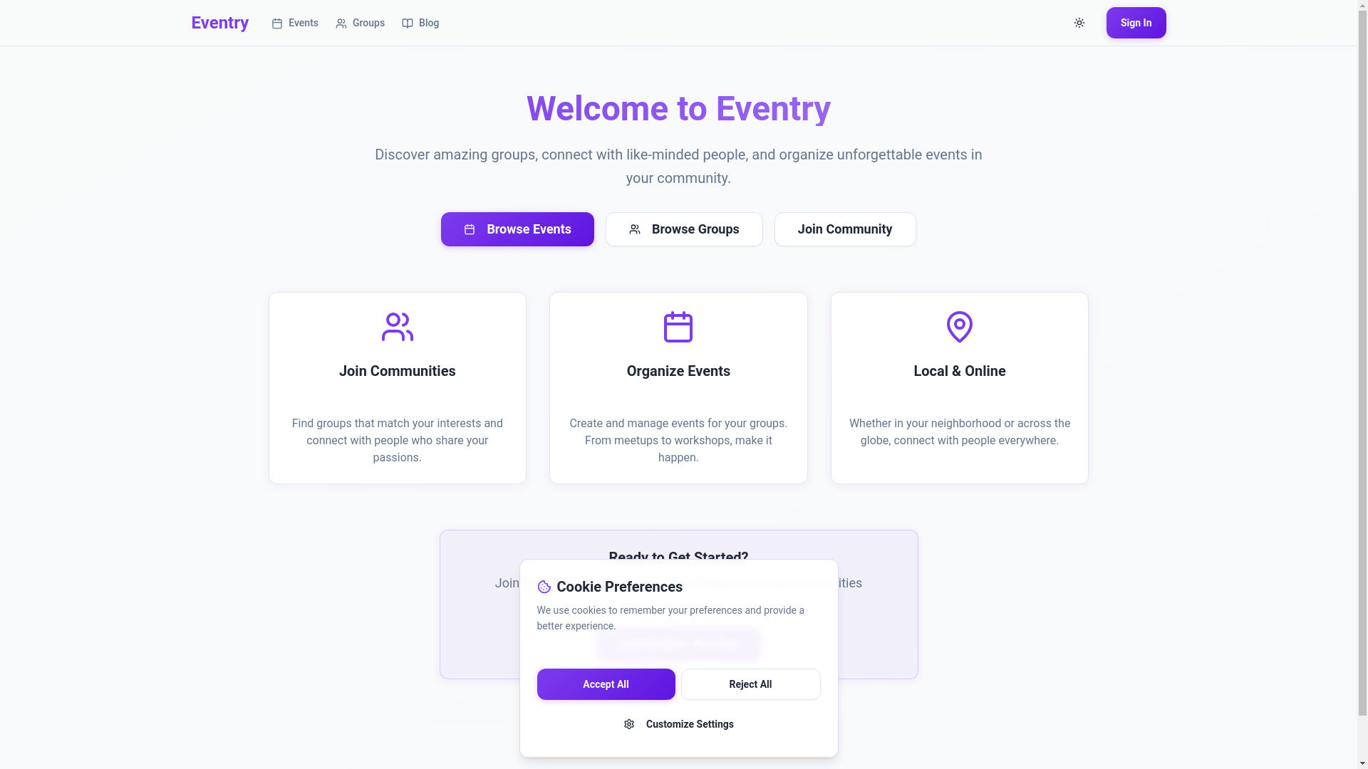 website screenshot of https://eventry.lk/