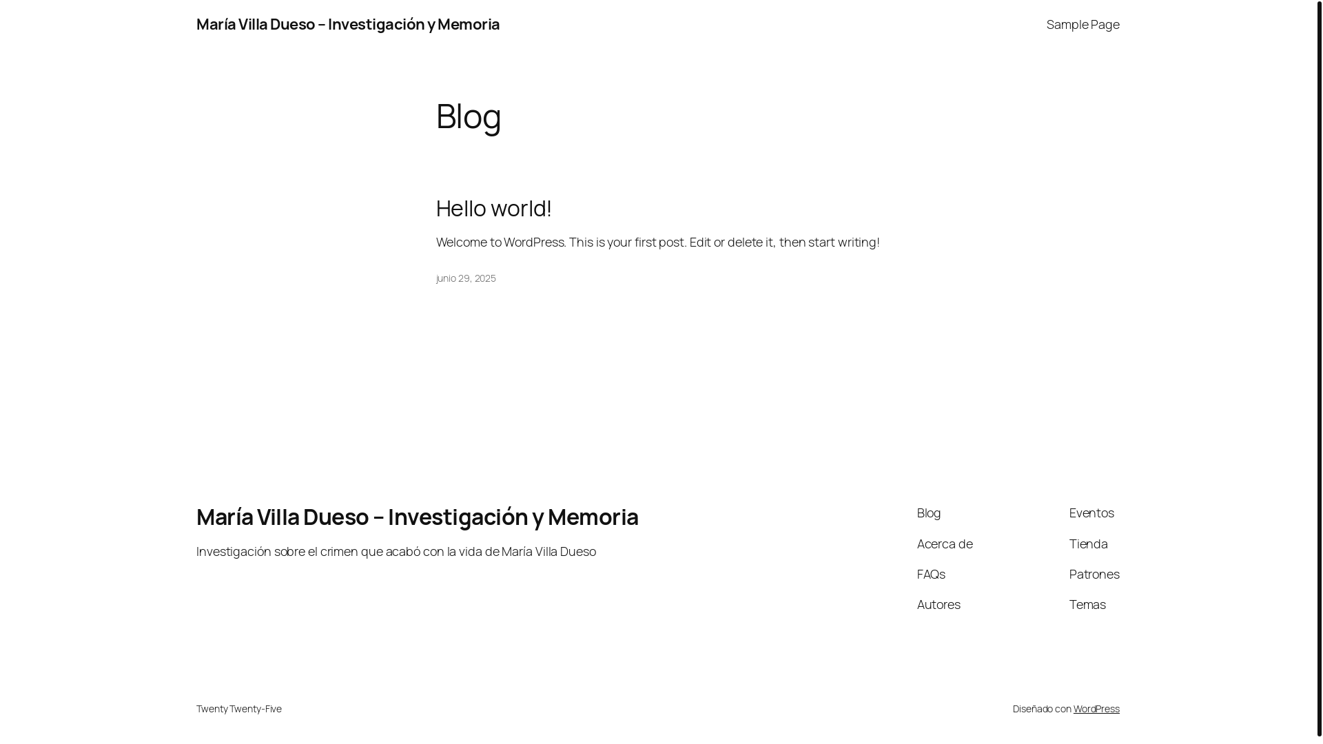 website screenshot of https://mariavilladueso.org/