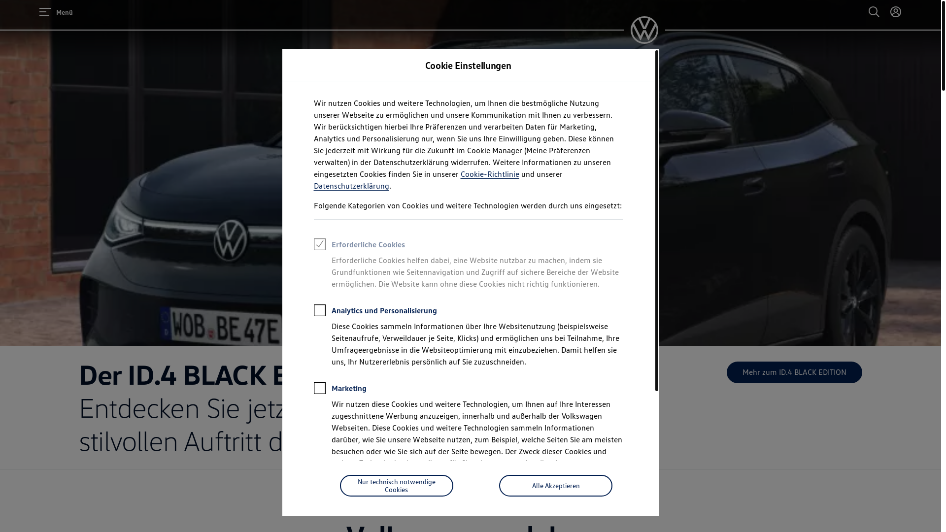 website screenshot of https://vw-berlin-autohaus.de/