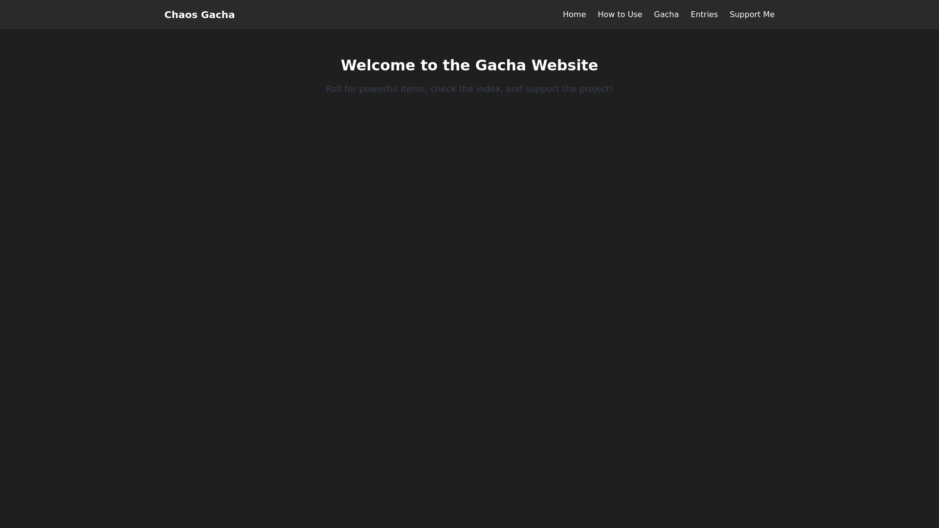 website screenshot of https://chaosgacha.com/