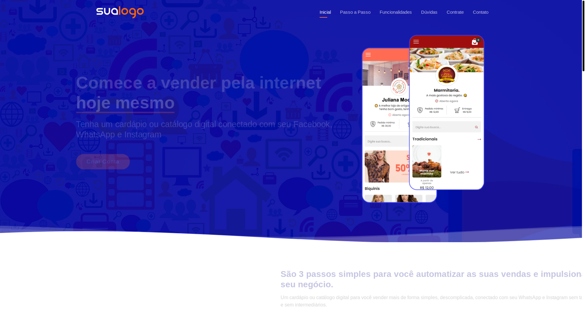 website screenshot of https://diretodelivery.com.br/