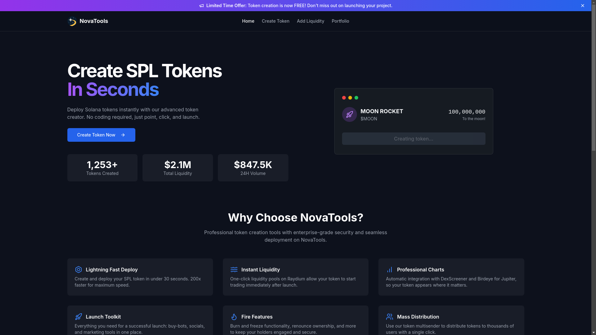website screenshot of https://novatools.fun/
