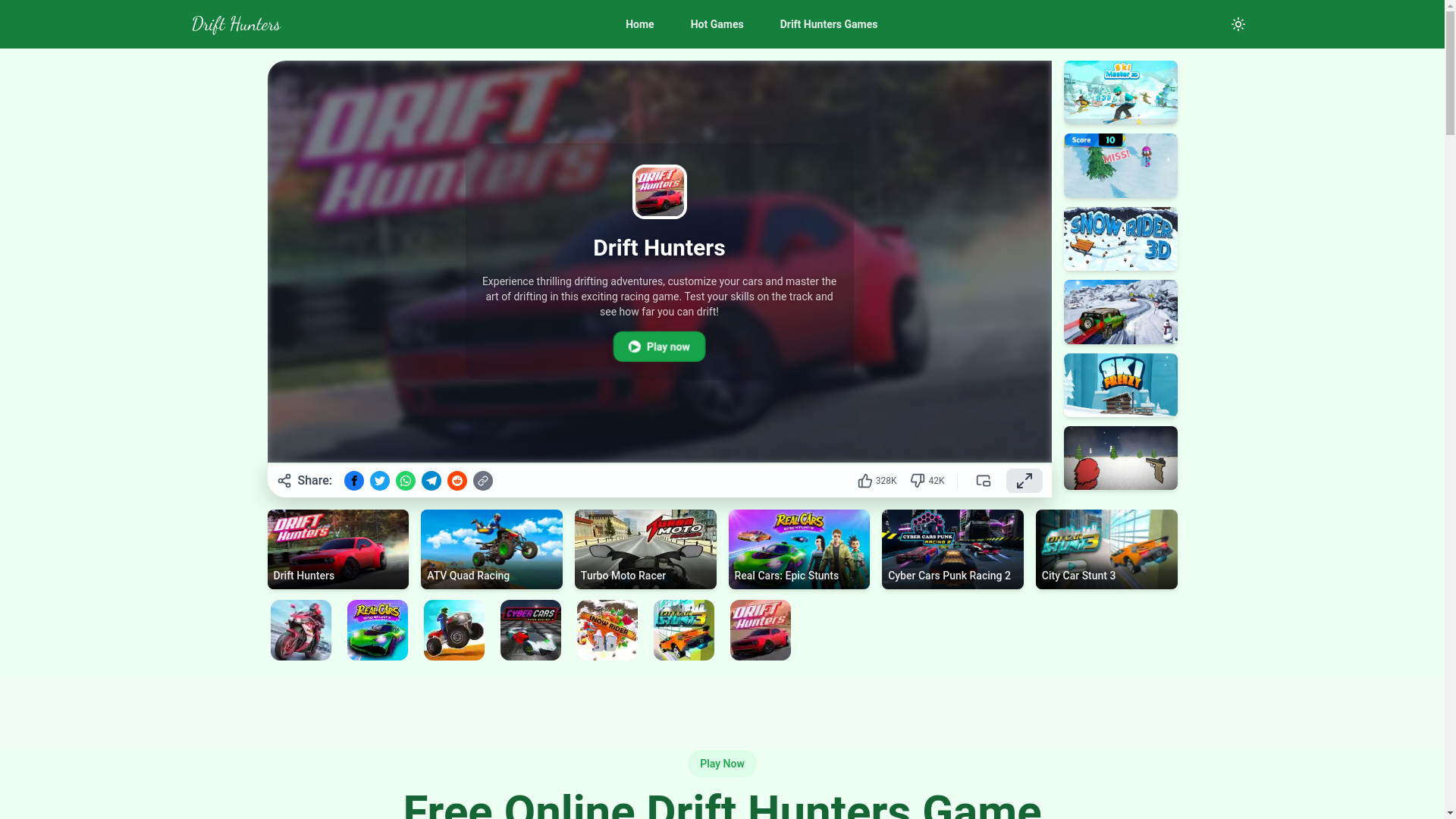 website screenshot of https://play-drift-hunters-com.pages.dev/