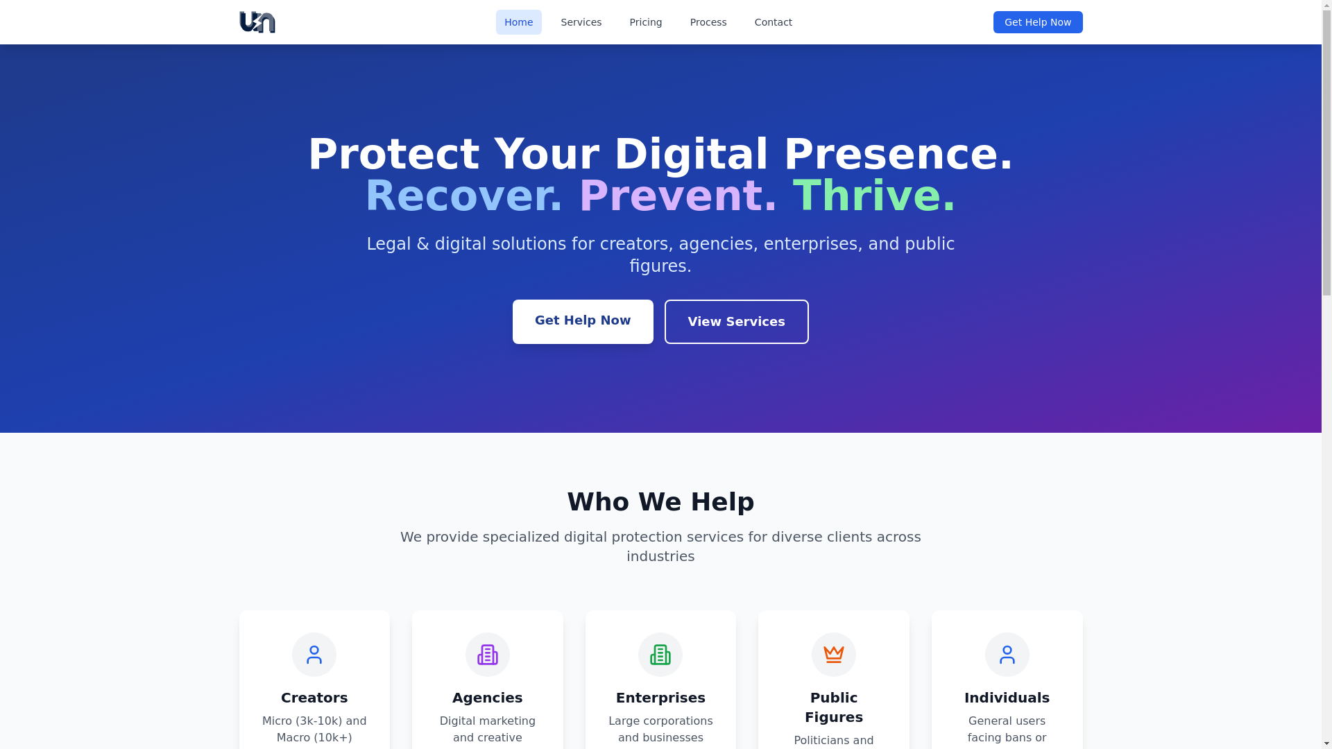 website screenshot of https://unban-solutions.pages.dev/