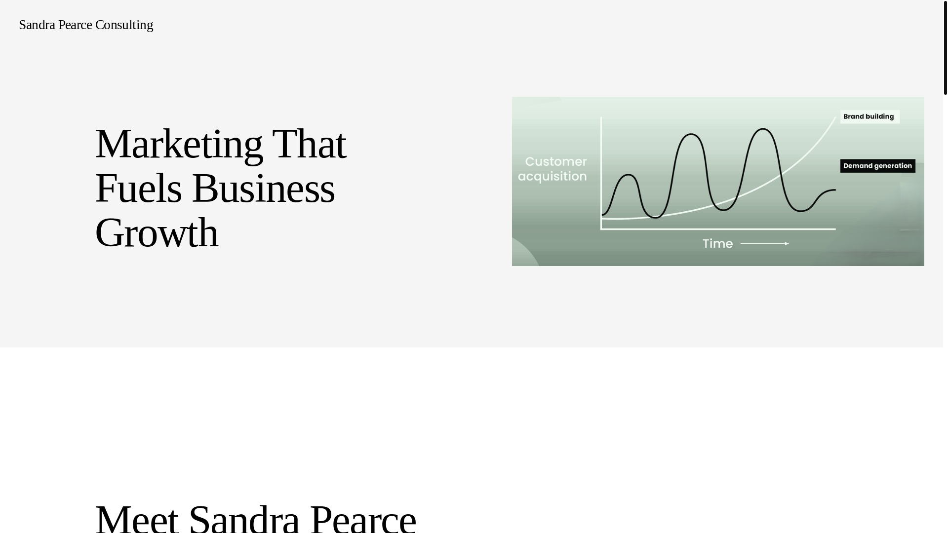 website screenshot of https://sandrapearce.net/