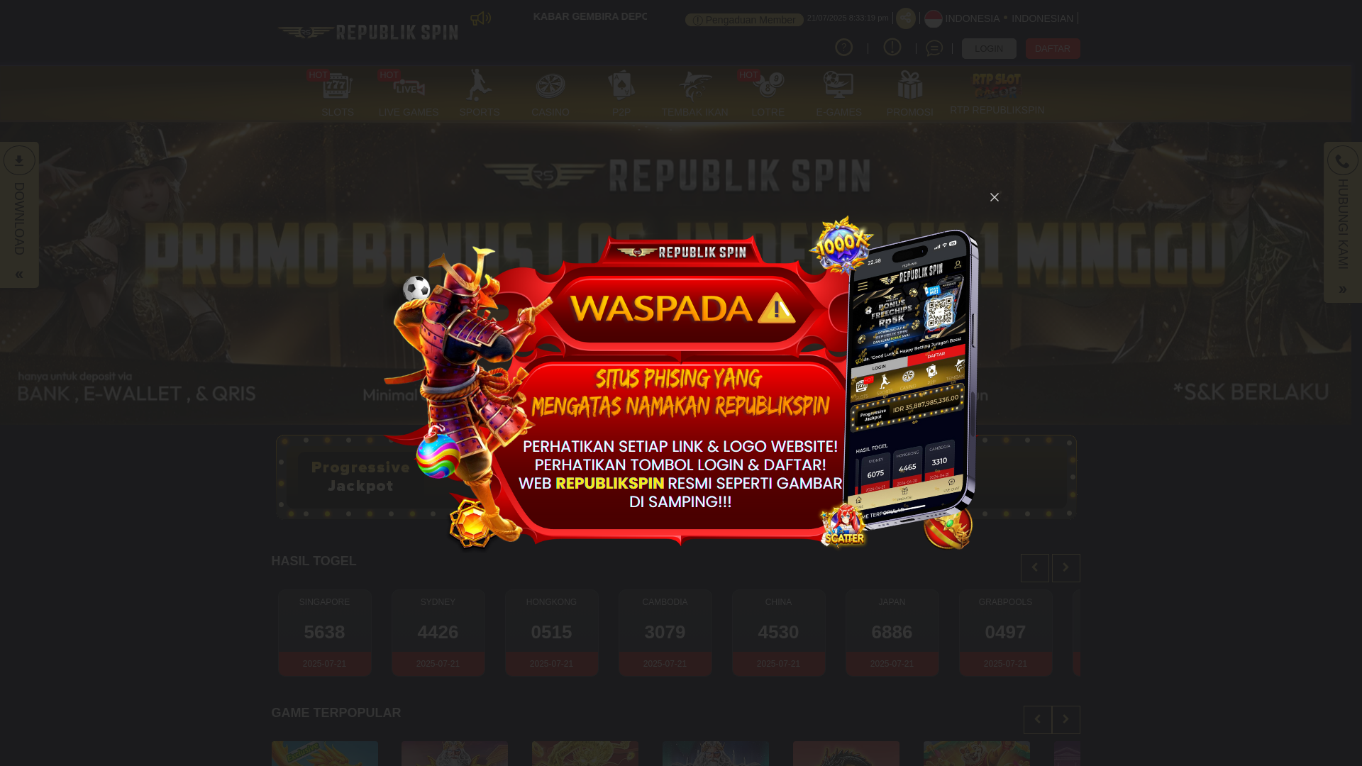 website screenshot of https://republikberseker.lat/