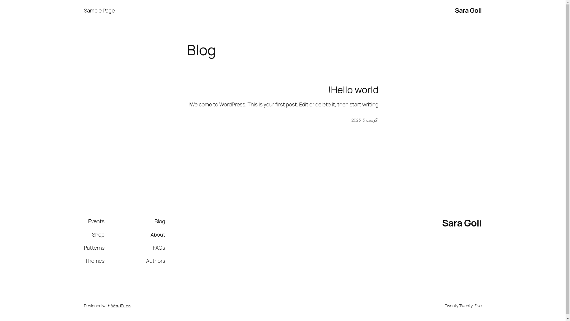 website screenshot of https://saragoli.art/