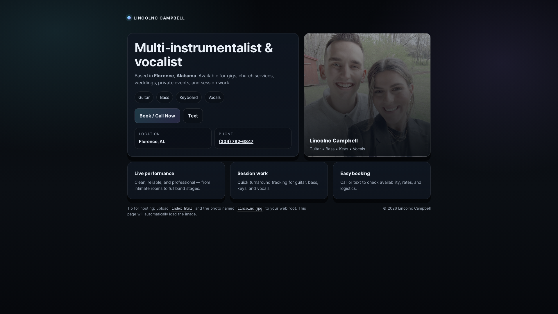 website screenshot of https://lccampbell.com/