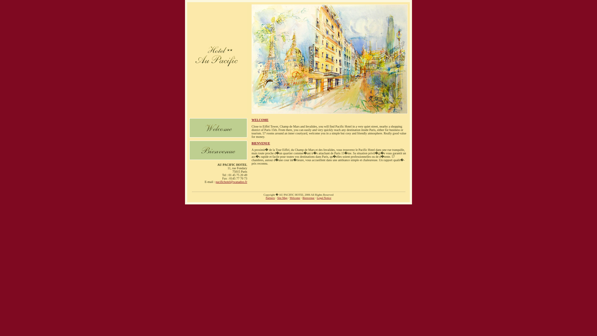 website screenshot of https://paris-hotel-pacific.pages.dev/