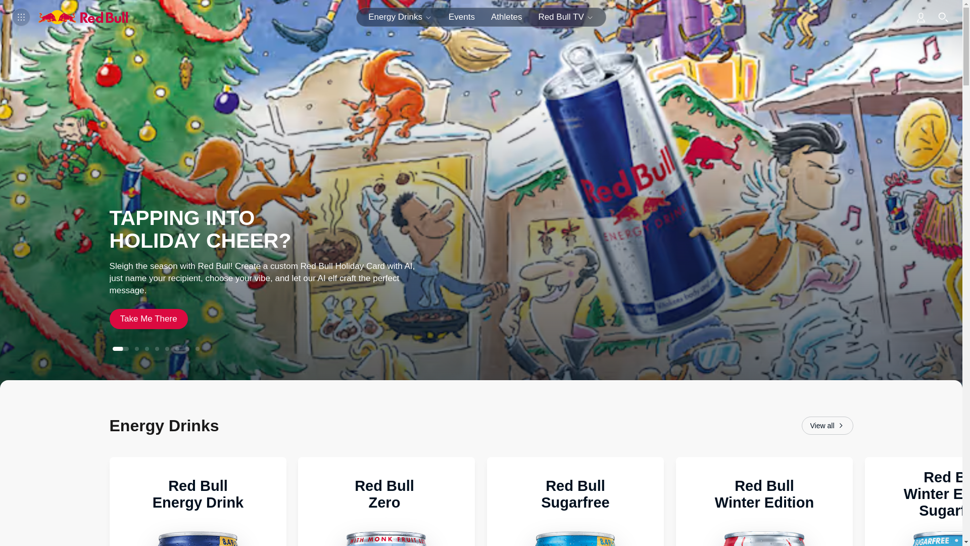 website screenshot of https://redbull.com