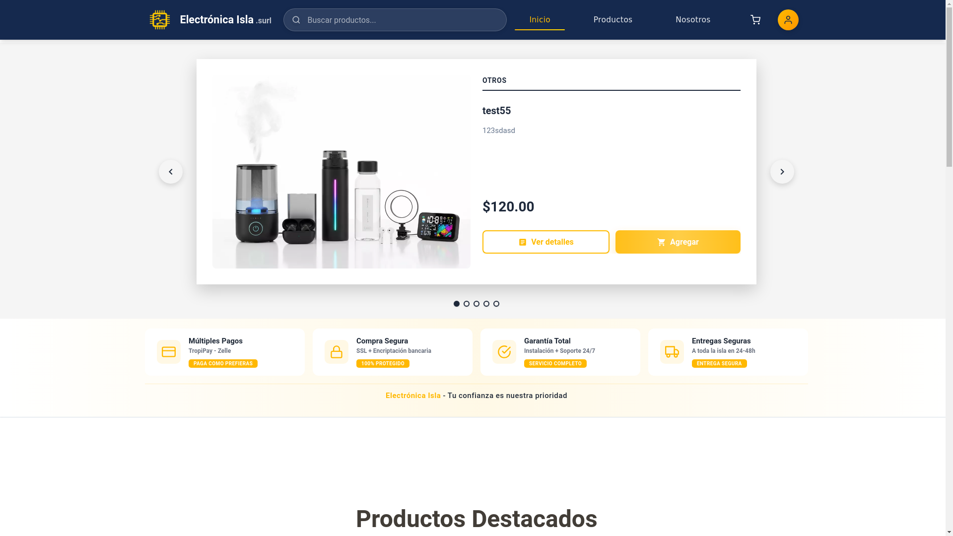 website screenshot of https://electronicaisla.com/