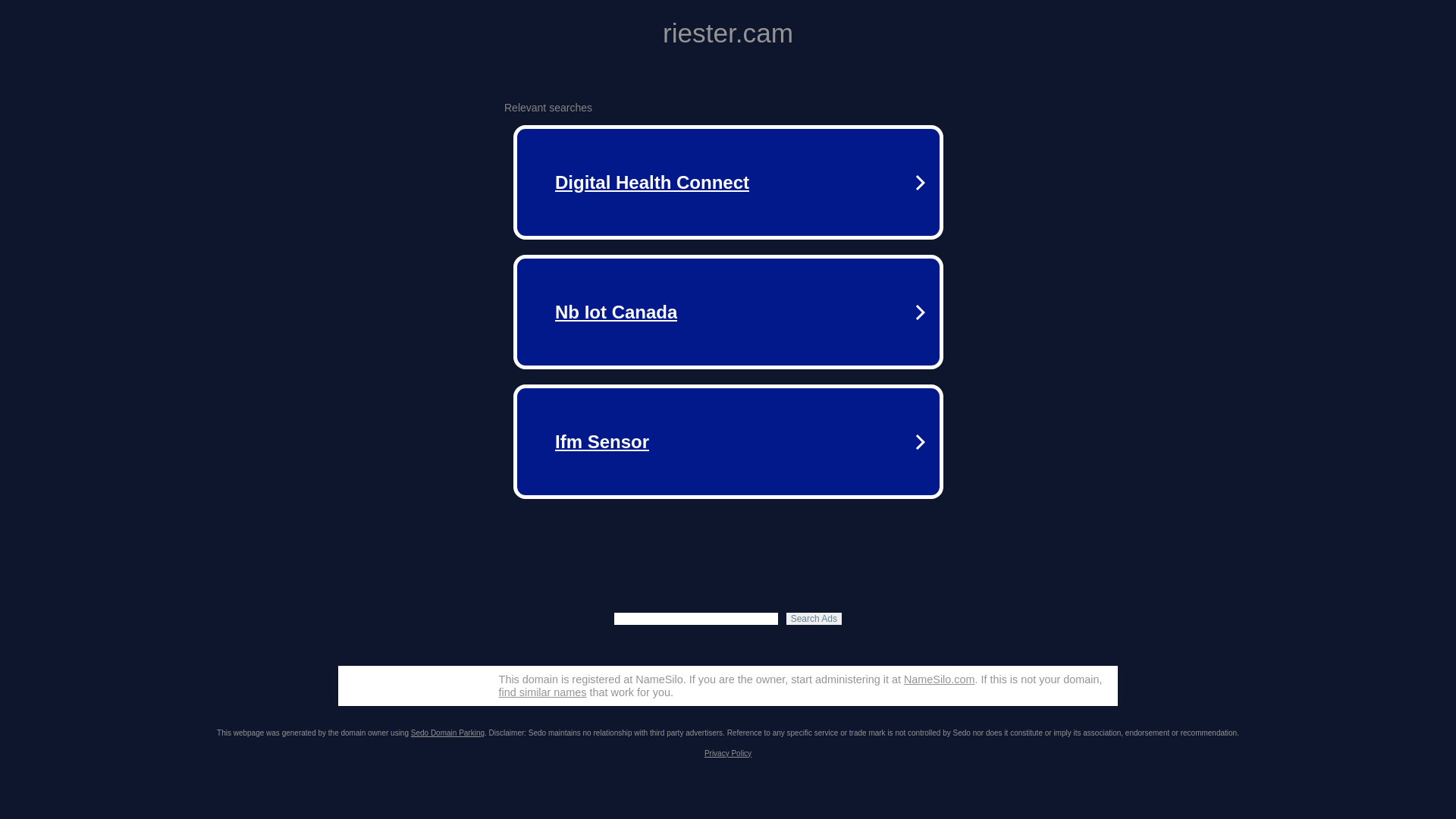 website screenshot of https://riester.cam/