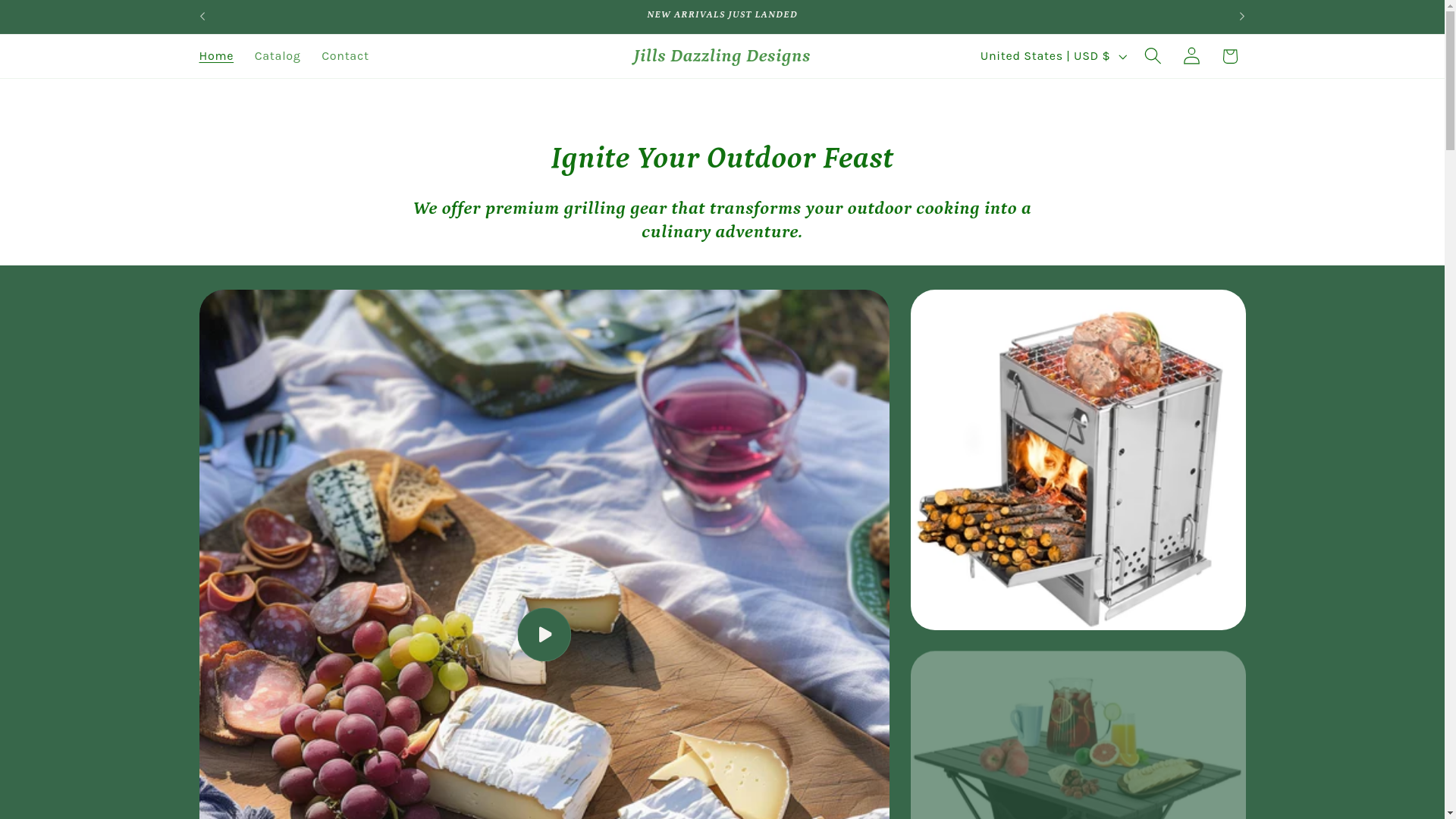 website screenshot of https://jillsdazzlingdesigns.store/