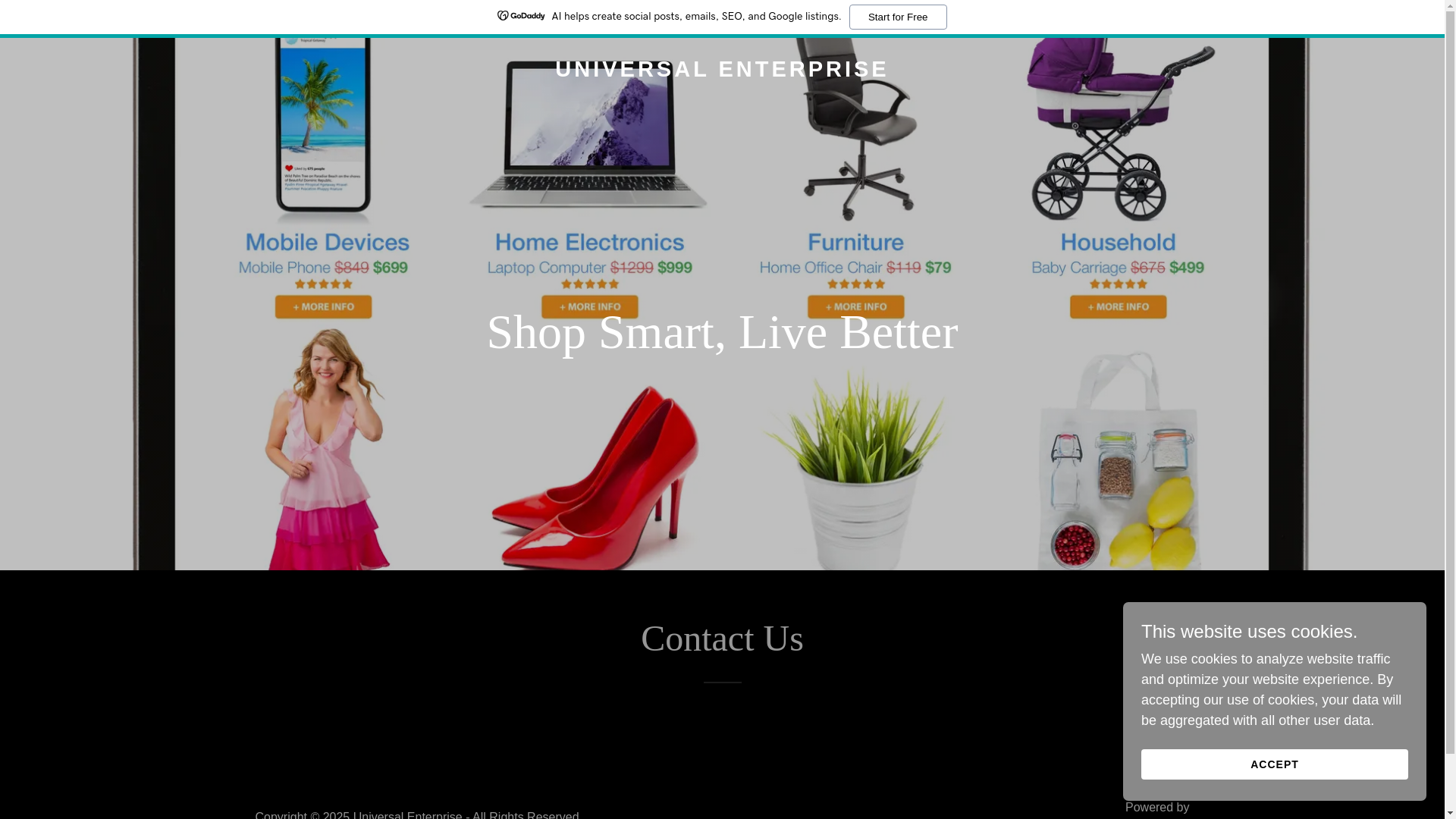 website screenshot of https://universalenterprise435.com/
