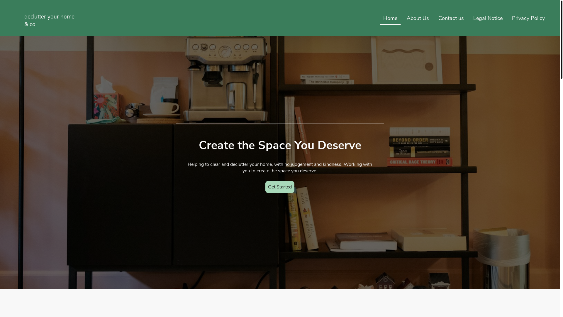 website screenshot of https://declutteryourhomeco.co.uk/