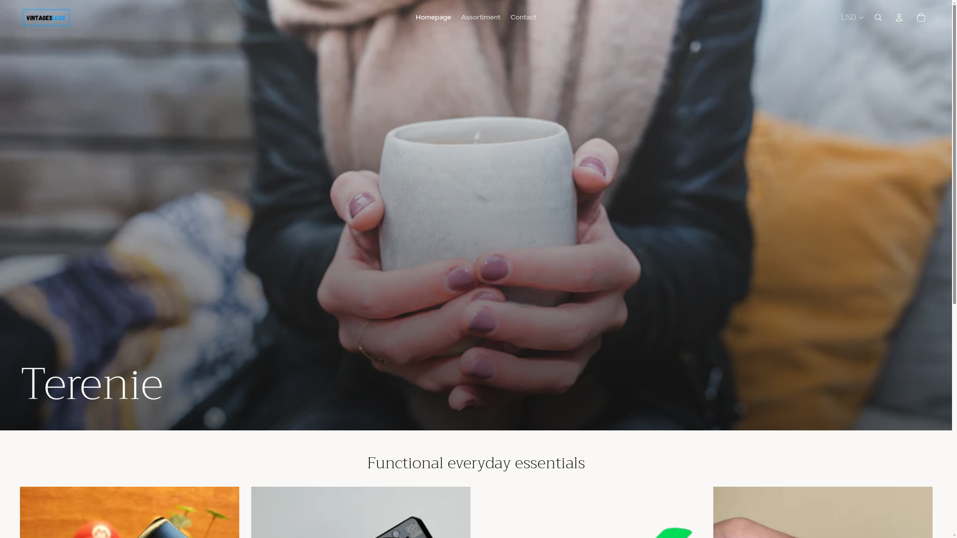 website screenshot of https://terenie.shop/