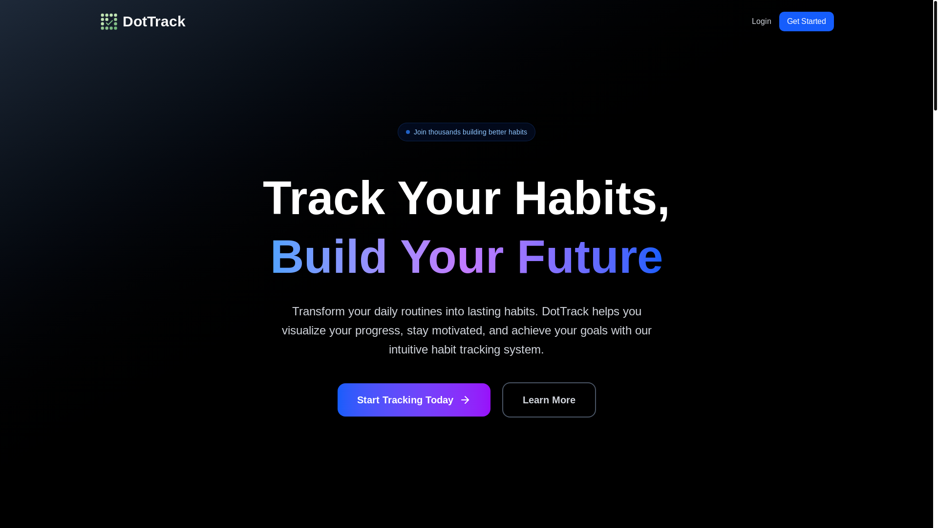 website screenshot of https://dottrack.app/