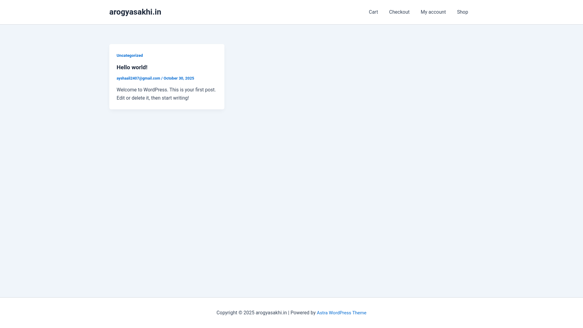 website screenshot of https://arogyasakhi.in/