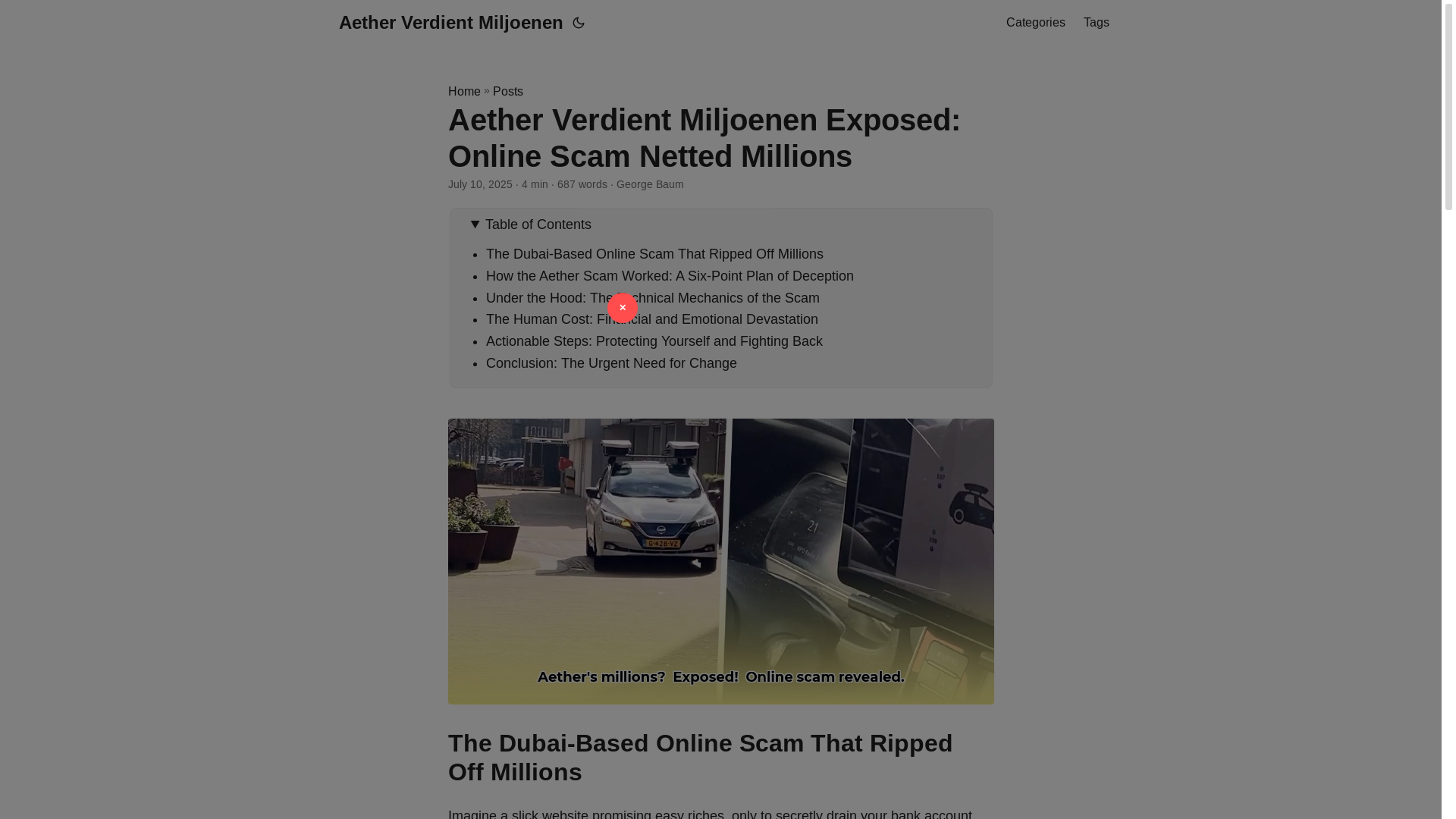website screenshot of https://aether-verdient-miljoenen.pages.dev/