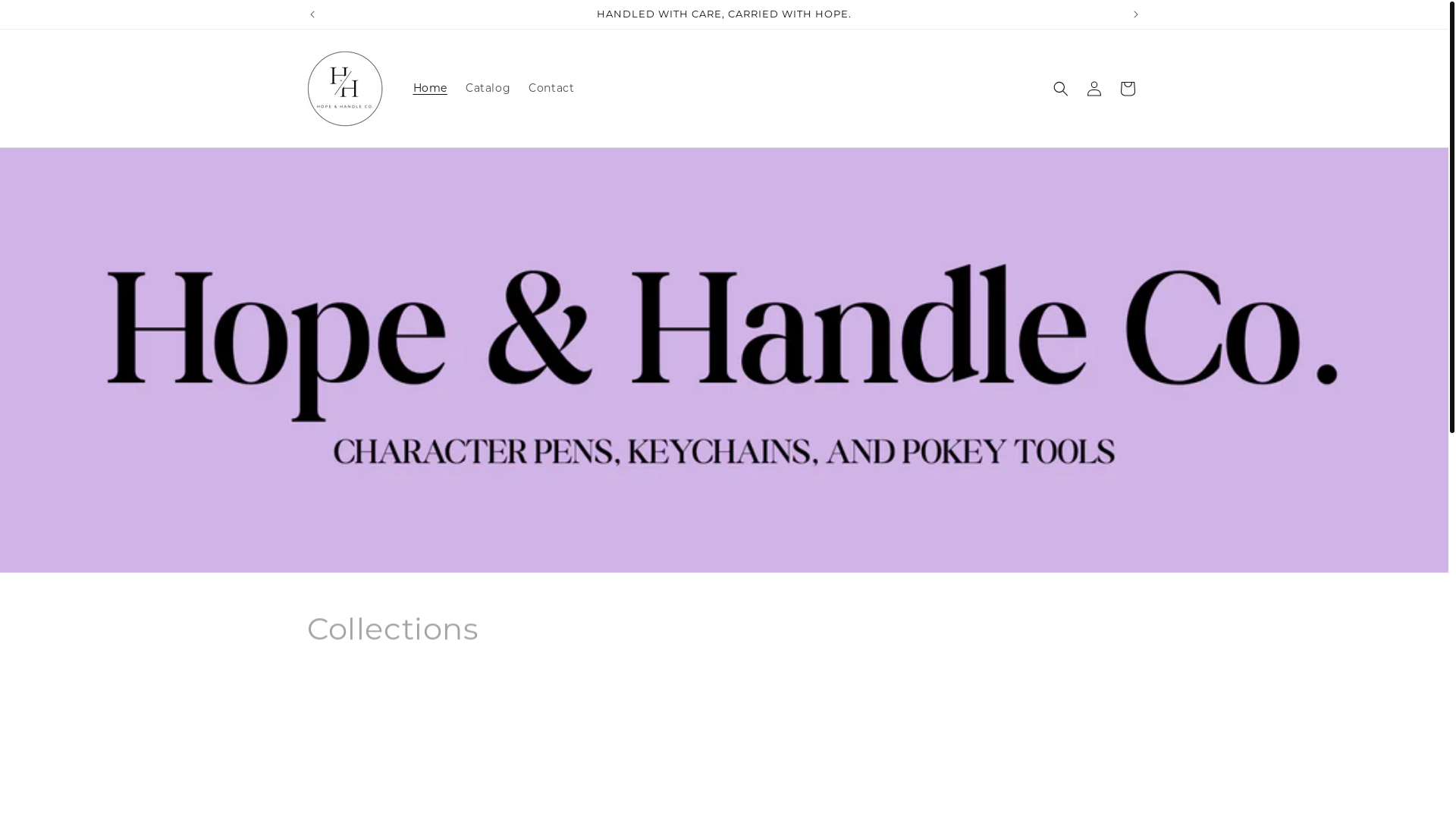 website screenshot of https://hopeandhandleco.com/