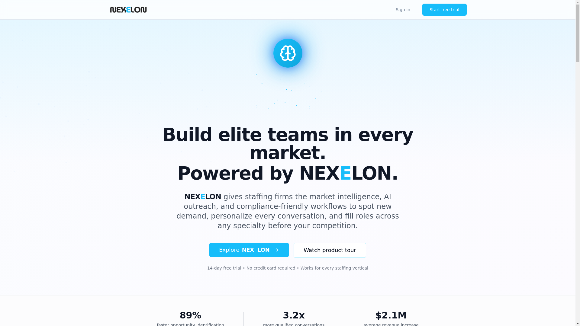 website screenshot of https://nexelon.ai/