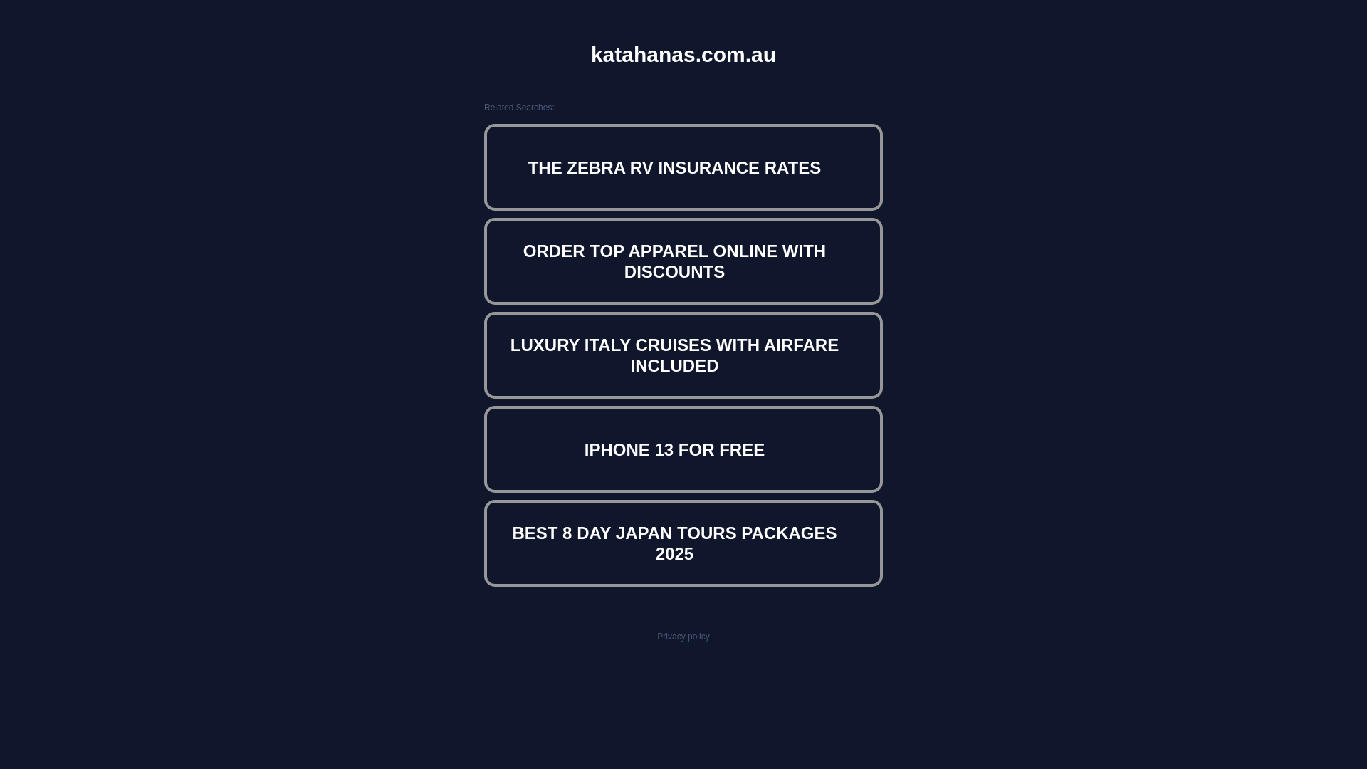website screenshot of https://katahanas.com.au/