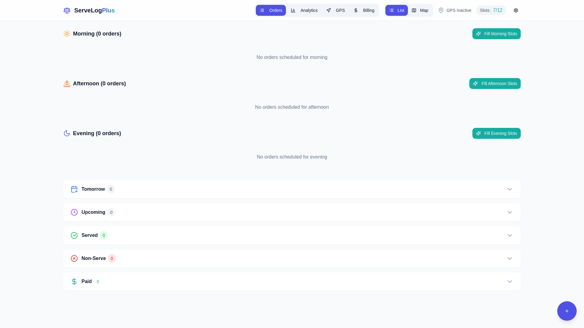 website screenshot of https://servelogplus.com/