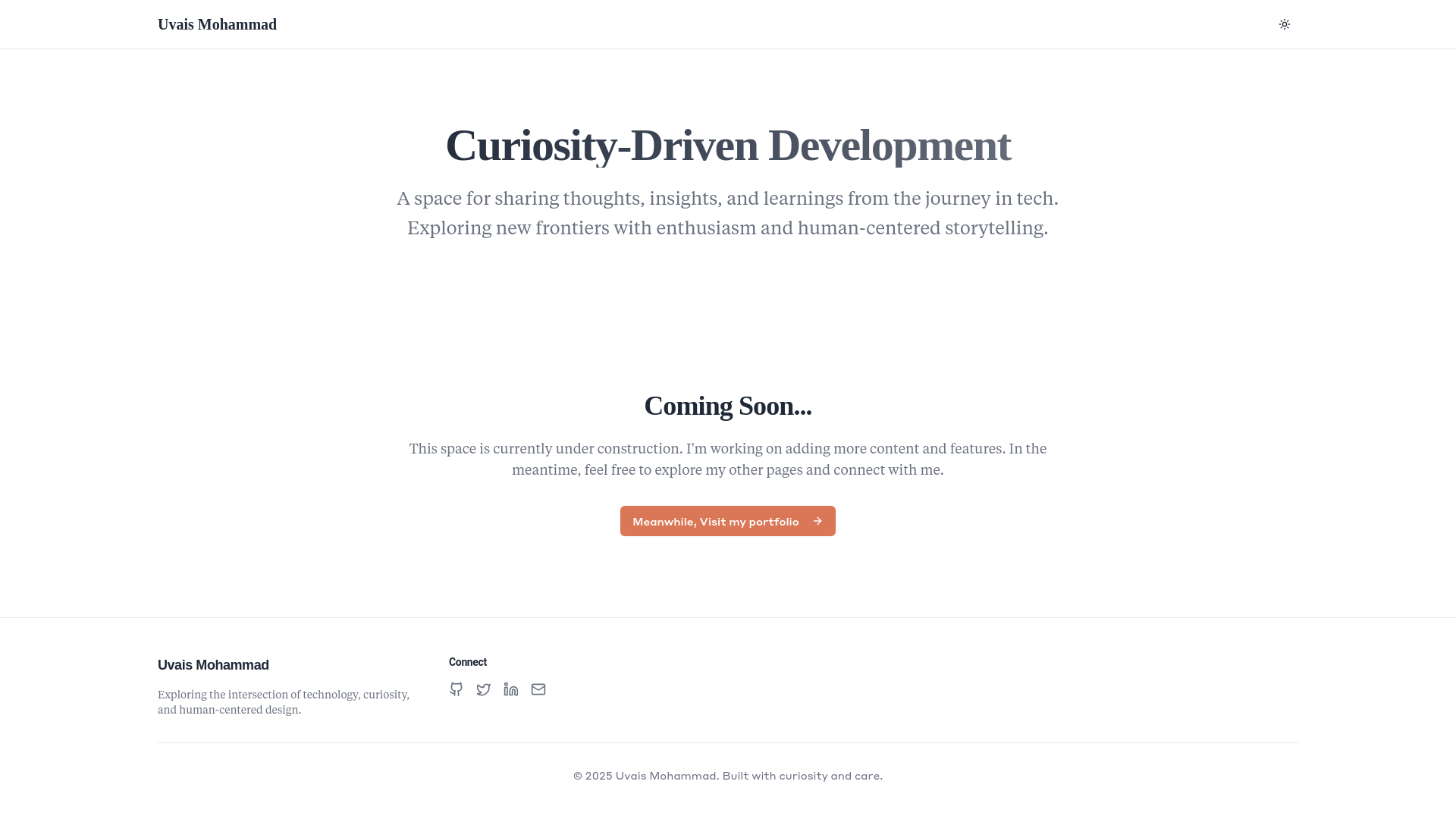 website screenshot of https://uvaismohammad.online/