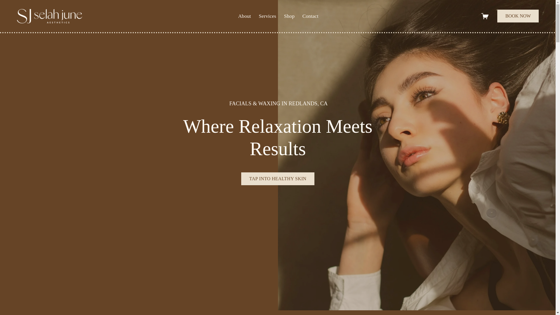 website screenshot of https://selahjuneaesthetics.com/