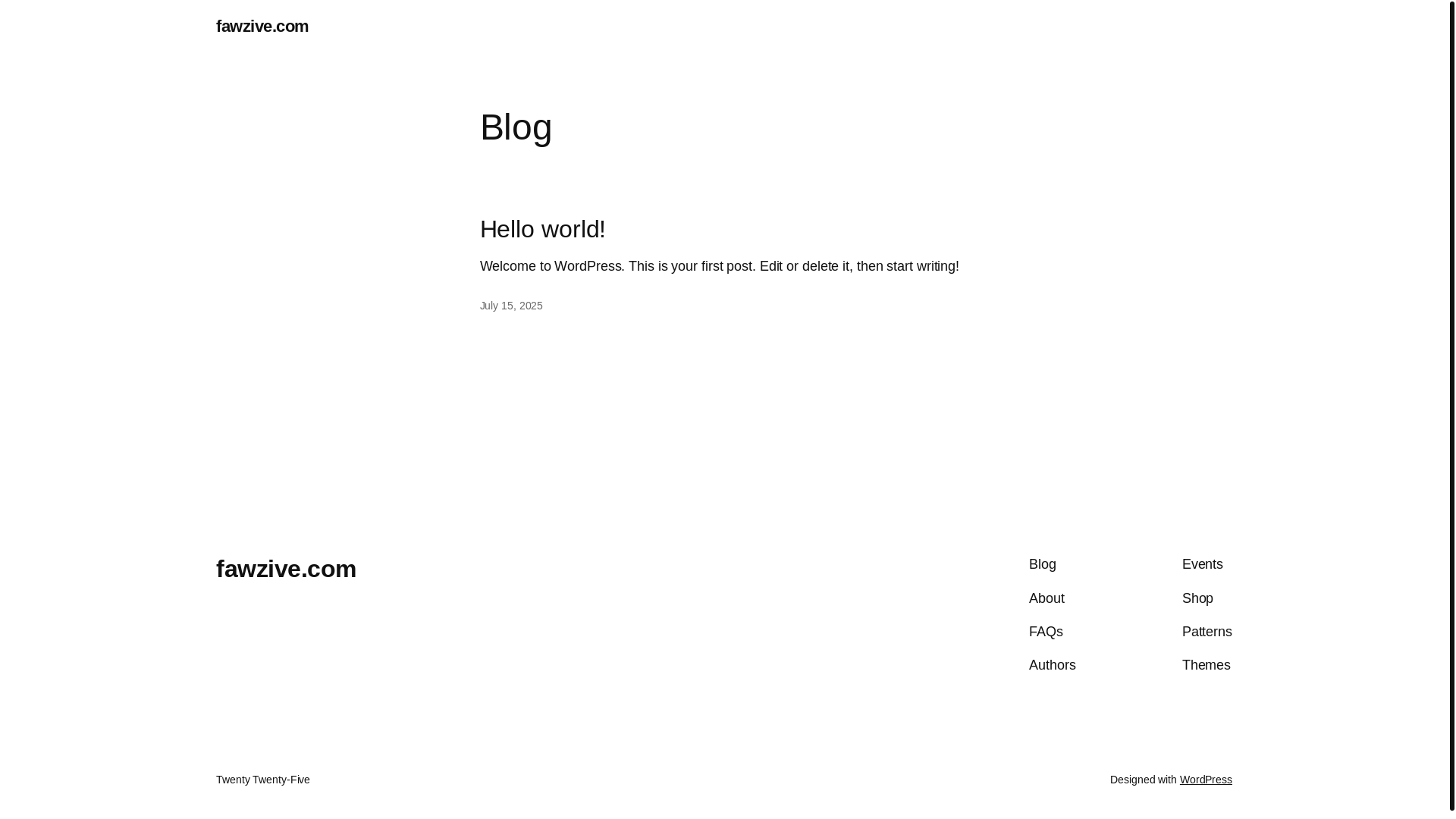 website screenshot of https://fawzive.com/