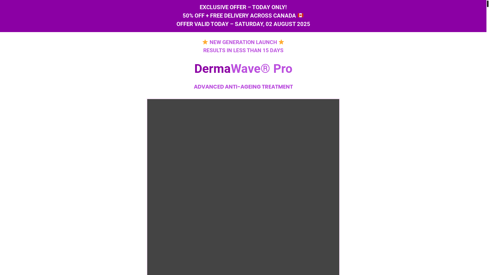 website screenshot of https://dermawaveproskin.com/