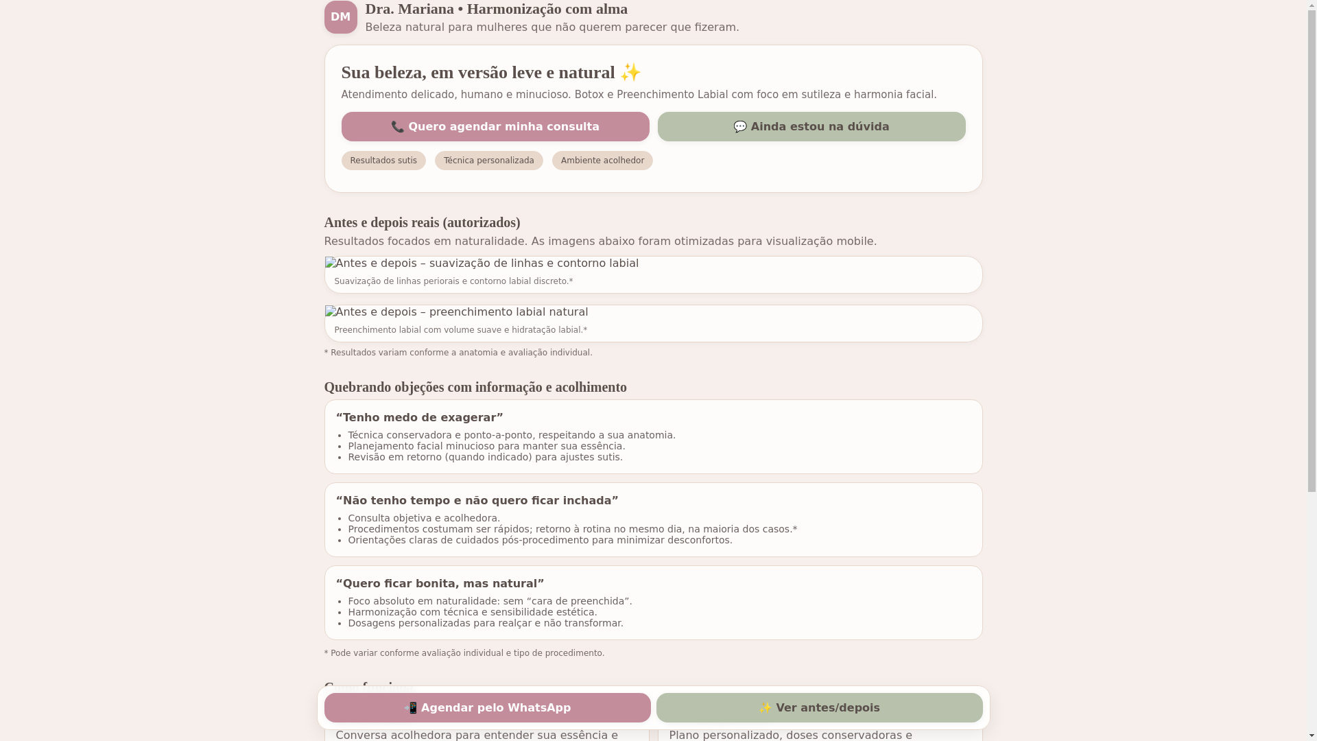 website screenshot of https://link-bio-mariana.pages.dev/