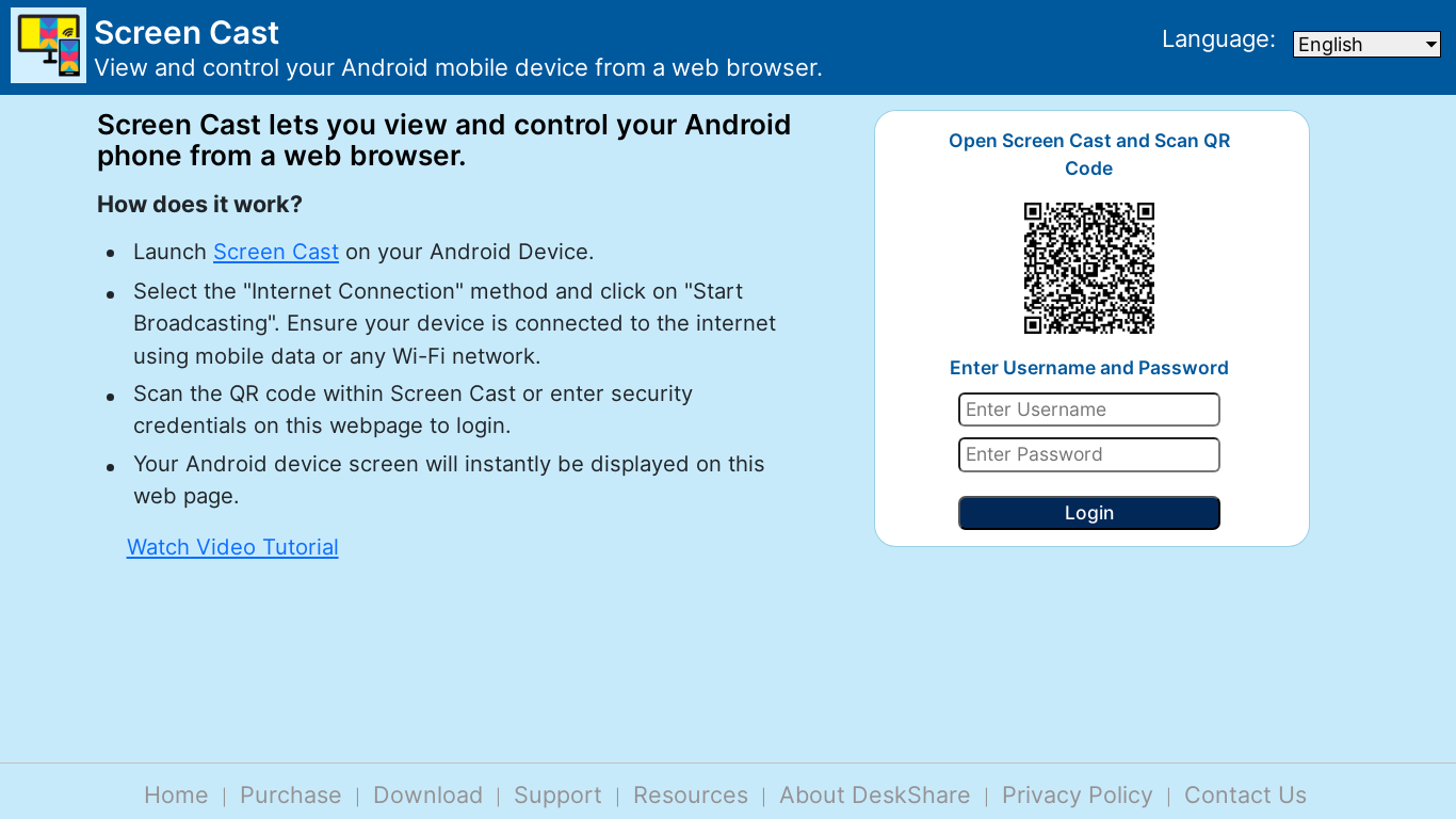 website screenshot of http://screencast.deskshare.com/