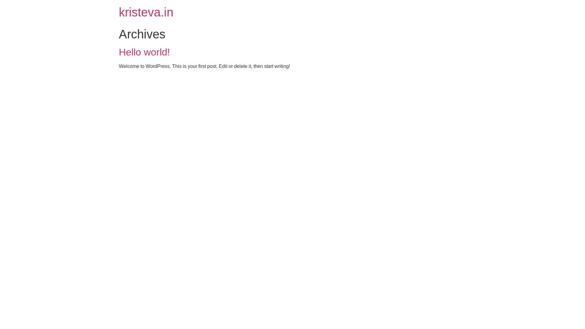 website screenshot of https://kristeva.in/