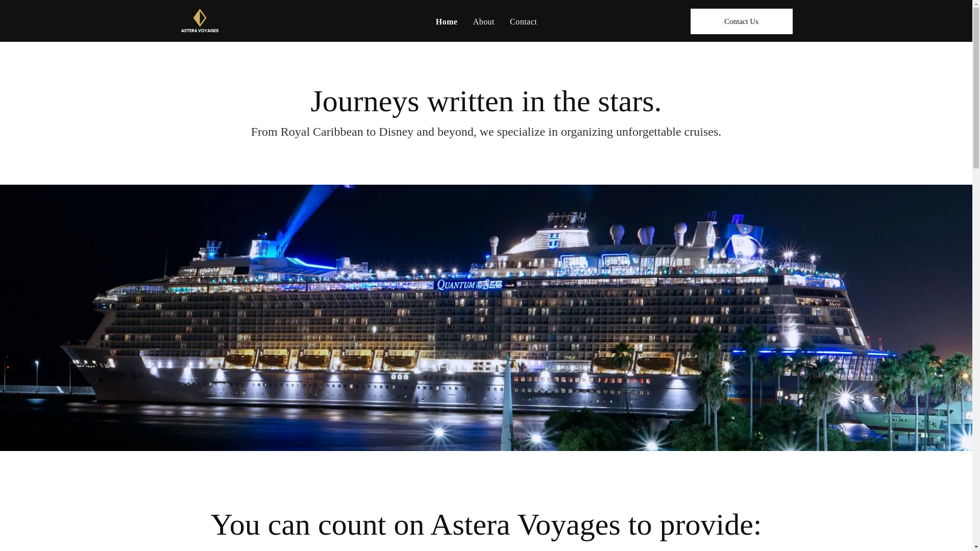 website screenshot of https://asteravoyages.com/