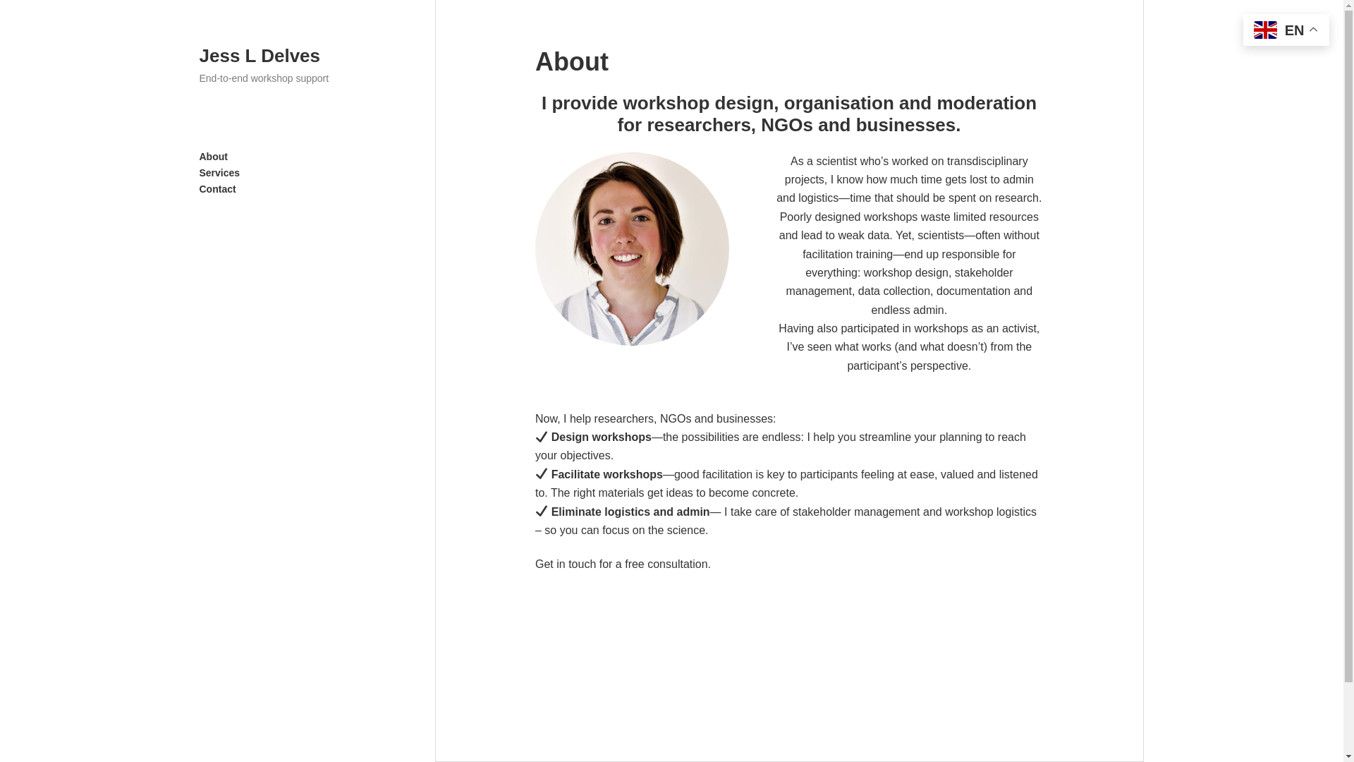 website screenshot of https://jessldelves.com/