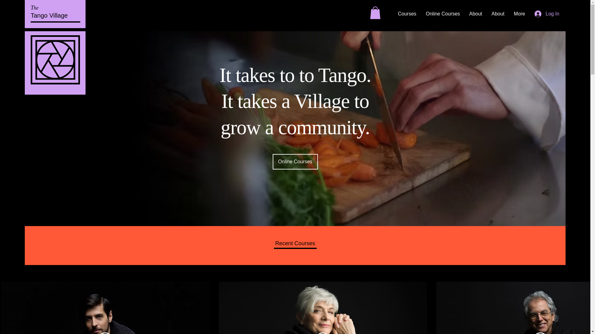 website screenshot of https://tangovillagecourses.com/