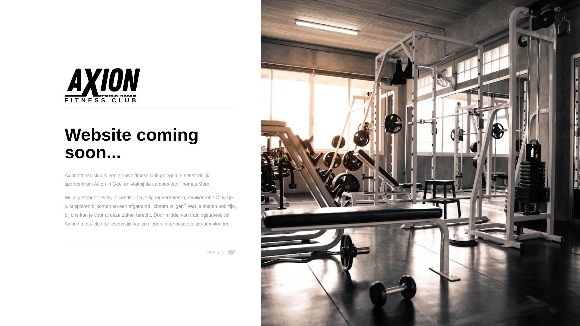website screenshot of https://axionfitnessclub.be/
