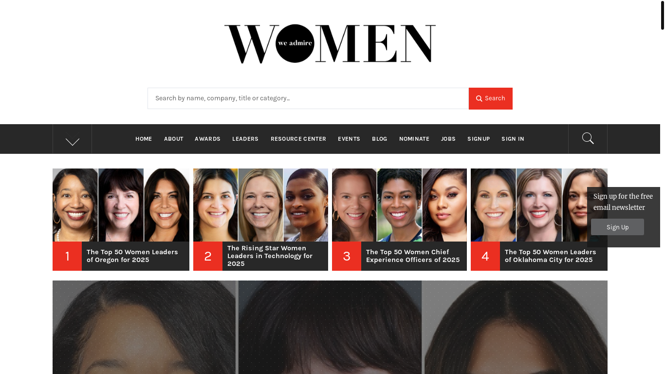 website screenshot of https://thewomenweadmire.com/