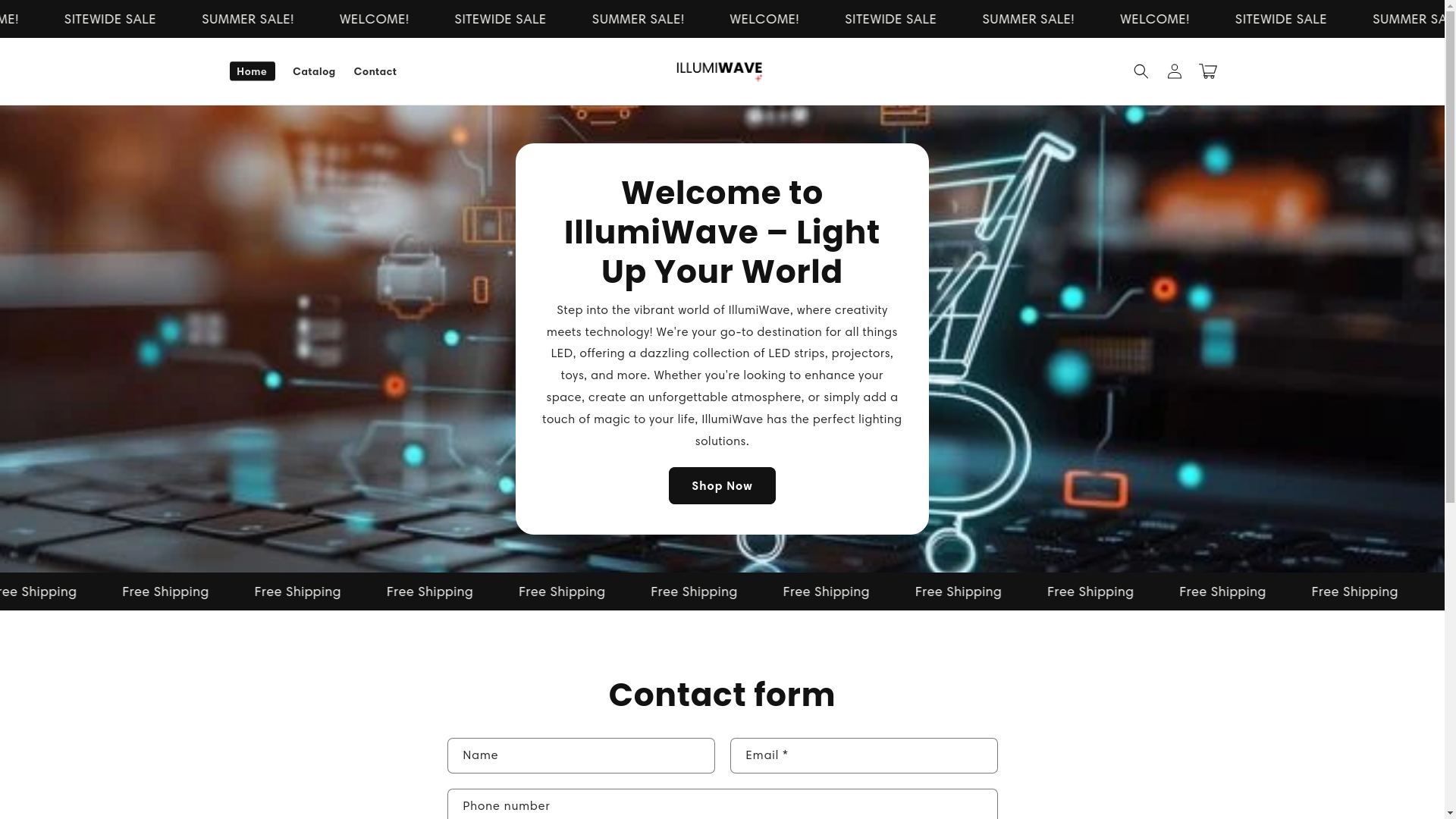 website screenshot of https://illumiwavesupply.online/