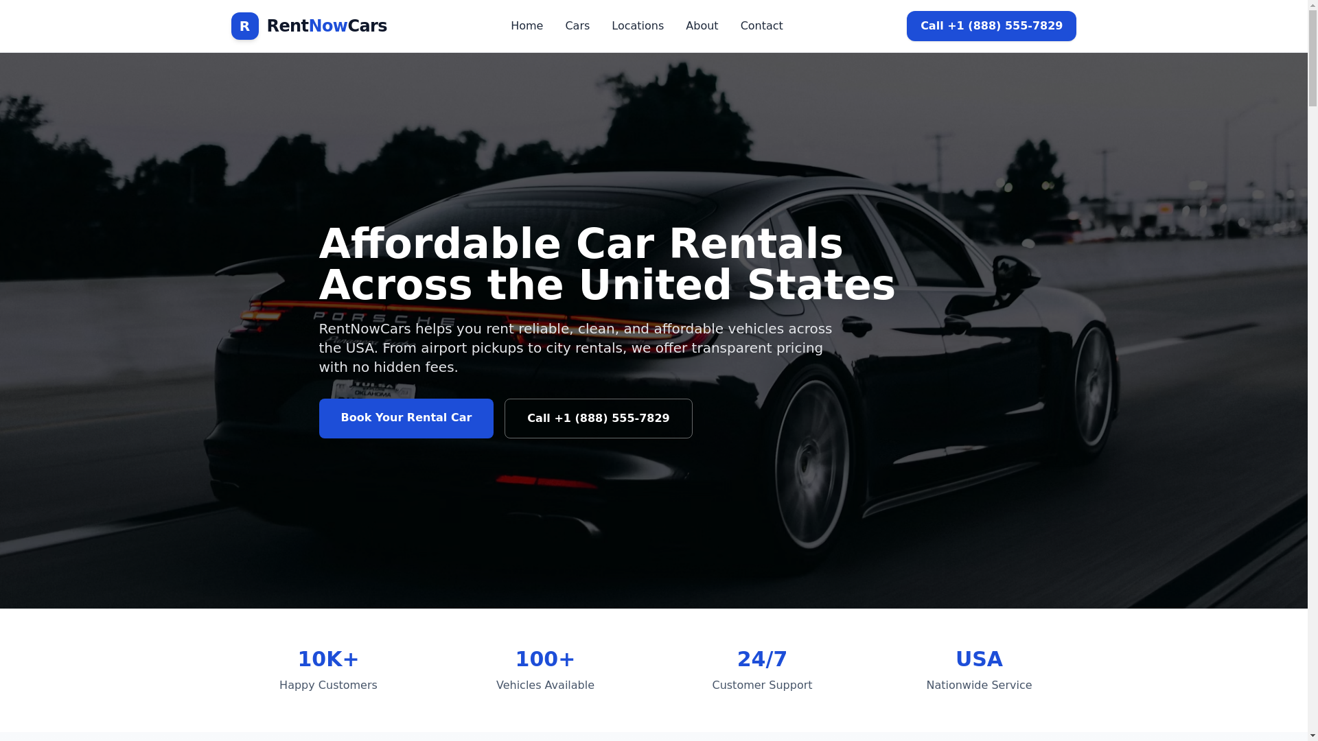 website screenshot of https://rentnowcars.online/